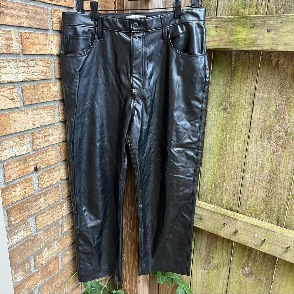 Abercrombie & Fitch Black High-Rise Faux Leather Pants